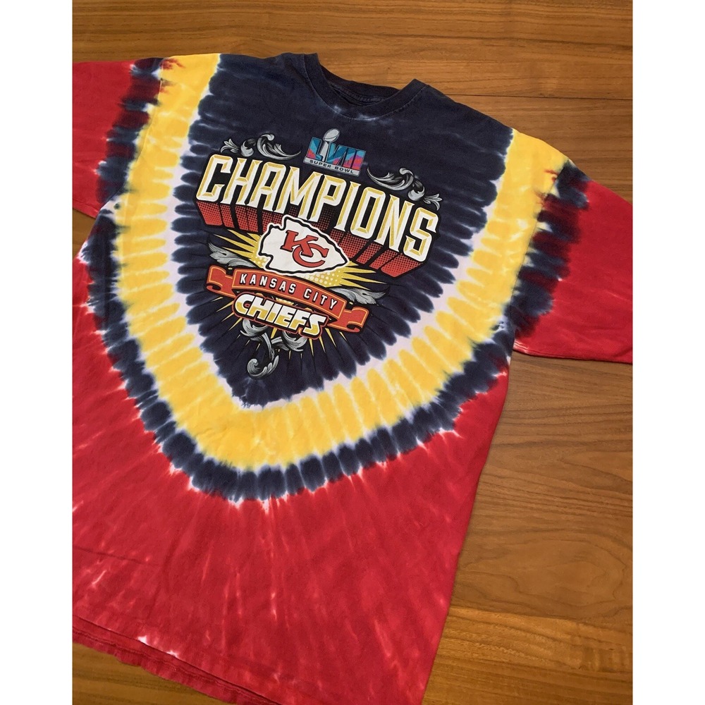 Kansas City Chiefs Tie Dye Shirt Super Bowl LVII Champions Fits 2XL (Tag 4XL) KC